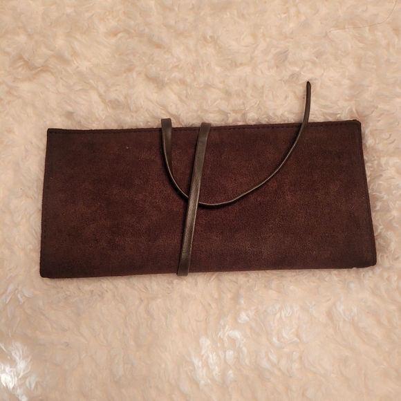 Yves Saint Laurent Brown Suede Clutch with Mirror - Picture 2 of 5